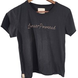 Also, Freedom Black Pima Cotton‎ Embroidered T-Shirt "Lunar-Powered" Size Medium